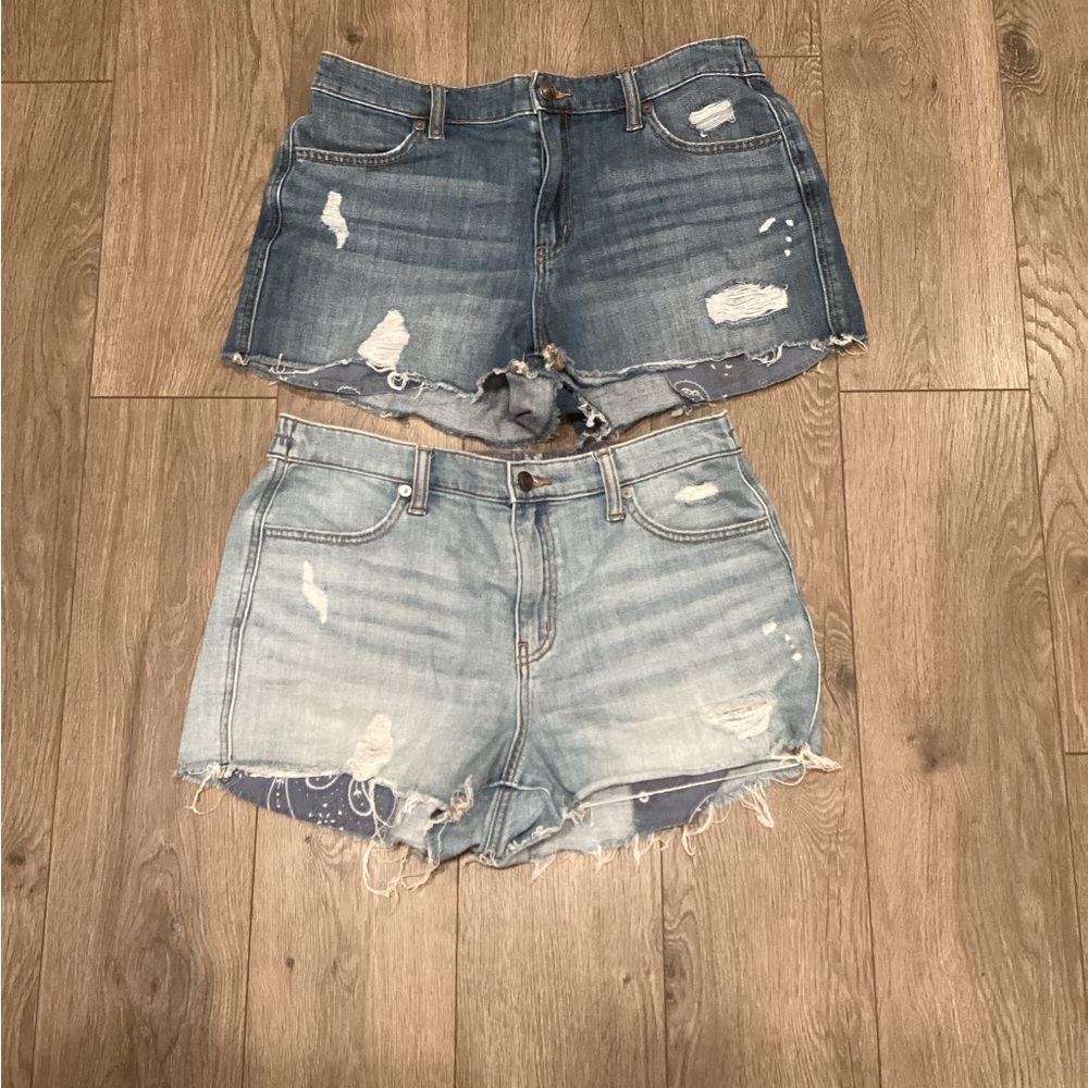 Aerie Distressed Denim Shorts Set